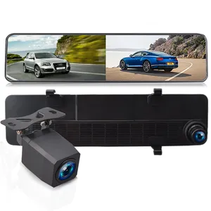 4K display touch screen dash cam rearview mirror dvr kit