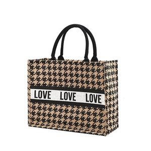 Sympathybag Grand Fourre-Tout en Jute Naturel Écologique Imprimé Personnalisé Réutilisable Sac de Plage Shopper Plaine avec Logos-Vente en Gros - Product Image 4