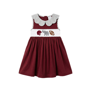 Puresun Yazlık Kız Çocuk Elbiseleri, Smocked Yaka Çocuk Giysileri, Kolsuz Nakışlı Pamuklu Özel Tasarım Kız Çocuk Elbiseleri - Product Image 2