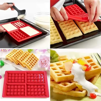 4-teiliges großes Silikon-Waffel- und Keksformen-Set sowie Fondant-Kuchendekorationswerkzeuge – DIY-Backform für Schokolade und Kochen