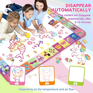Tapis <span class=keywords><strong>de</strong></span> <span class=keywords><strong>dessin</strong></span> à l'eau Château Licorne, motif floral et papillon, toile <span class=keywords><strong>de</strong></span> <span class=keywords><strong>dessin</strong></span> magique à l'eau avec stylos à eau et tampons pour enfants <span class=keywords><strong>de</strong></span> 3 ans et plus - Product Image 2