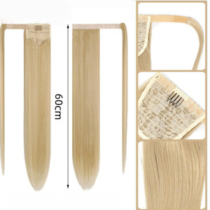 Đuôi ngựa dài thẳng móc và vòng lặp tự nhiên Fluffy bện tóc vá tóc dệt máy Đôi sợi ngang - Product Image 4