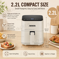 Friteuse à air numérique 4L 1000W avec fenêtre visible, commande à bouton mécanique, friteuse électrique pour la cuisine domestique, en stock, expédition immédiate