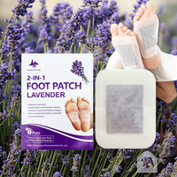 Patchs détoxifiants pour les pieds à la lavande, infusés aux vitamines et aux herbes, 2-en-1 : améliore le sommeil, soulage le stress et élimine les toxines