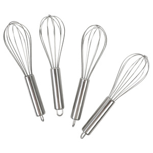 Stainless Steel Egg Beater Set 3 Piece Spring Handle Whisk For Baking Mixing Cream And Eggs - Product Image 3