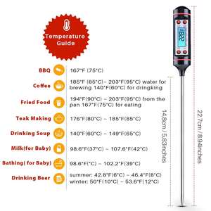 Termometer Memasak Makanan Tahan Air Akurat, Termometer Memasak Digital Cepat Membaca Daging untuk Memanggang Perokok BBQ Dapur <span class=keywords><strong>Th</strong></span> - Product Image 6