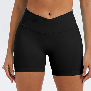 Super Offerta Leggings Push-Up Sportivi da <span class=keywords><strong>Donna</strong></span> in Nylon Tinta Unita Color Nudo <span class=keywords><strong>Pantaloncini</strong></span> Aderenti da Yoga Fitness Senza Cuciture a Vita Bassa con Taglio a V - Product Image 5