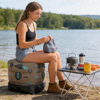 Repose-pieds gonflable pour le camping en plein air, pouf portable avec pompe à air pour les voyages, la randonnée, le pique-nique, siège gonflable multi-usages
