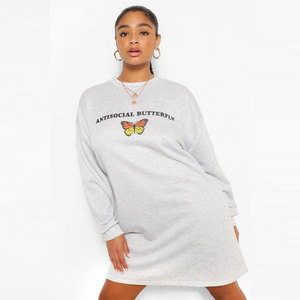 Personalizzato Logo In Rilievo Delle Donne Felpe con cappuccio di Alta Qualità In Poliestere Bianco Lungo Oversize <span class=keywords><strong>Felpa</strong></span> Girocollo Donne - Product Image 3