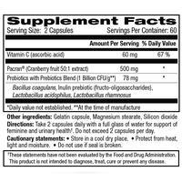 Probiotiques prébiotiques pour femmes, canneberge, vitamine C, proanthocyanidines 36 mg, comprimés de canneberge, probiotiques vaginaux, capsules de canneberge