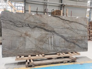 แผ่นหินอ่อนลายธรรมชาติแบบ Bookmatched สีลาซาเกรย์ ซิลเวอร์ริเวอร์ ซิลเวอร์รูท แบบกำหนดขนาดเองได้ - Product Image 6