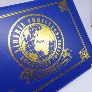 Carpeta Porta Diplomas y Certificados de Taekwondo, Personalizada, de Alta Calidad, en Cuero Azul, para Papel A4/A5, con Cubierta para Contratos - Product Image 2