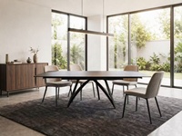 Table à manger rectangulaire extensible en céramique noire, design moderne avec pieds en métal robustes, à vendre
