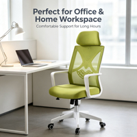 Chaises de bureau pivotantes en maille verte de luxe en gros, chaises de bureau ergonomiques modernes et confortables pour cadres