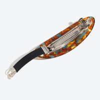 Épingle à cheveux en acétate personnalisée de forme ovale classique de luxe YJL, élégante pince à cheveux pour femmes, motif léopard rétro, pince à cheveux tendance