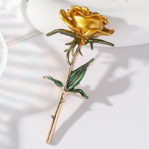 Latest Rose <b>Badge</b> Alloy Gold Plated Durable Custom Color Fashionable Engagement Wedding Brooch <b>Pins</b> Unisex Children's - Product Image 4