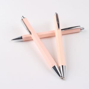 Stylo hexagonal personnalisé avec logo imprimé sur métal, nouveau design, 6 faces - Product Image 3