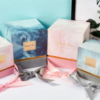 Ensemble de bougies style scrunchie, 50 pièces, boîte-cadeau, imprimé, emballage avec couvercle et boîte à cadeau