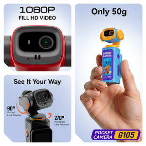 Videocamera Portatile per Bambini, Ricaricabile USB-C, Fotocamera Tascabile con Gimbal, Piccola Videocamera per Bambini - Product Image 2