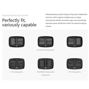 ใหม่ที่ชาร์จแบตเตอรี่ในอากาศ LP2แบบผสมผสาน-ช่องคู่แอปเชื่อมต่อใช้ได้กับแบตเตอรี่3ชนิดสำหรับ Canon อุปกรณ์วิดีโอดิจิตอล DIY - Product Image 5
