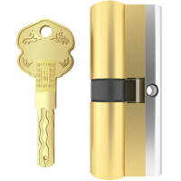 Serrure de porte d'hôtel JIXIN, cylindre double avec clé maîtresse et 3 clés, entraxe 60 mm, serrures à cylindre simple