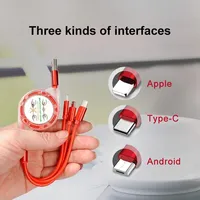 Cable USB Retráctil 3 en 1 con Logotipo Personalizado, Carga Rápida de 2.4A, Gran Venta, con Micro Tipo-C L para Computadoras, Auriculares, Blindaje Trenzado