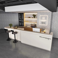 Comptoir de caisse en bois écologique et durable pour salon de beauté, comptoir de bar moderne, comptoir de bar à eau, bureau d'accueil pour centre de santé, réception de club
