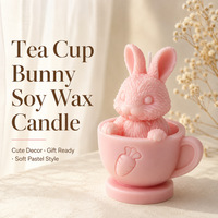 Bougie parfumée en forme de lapin 3D mignon, bougie artisanale en cire de soja, bougie lapin pastel, cadeau souvenir de fête de Pâques