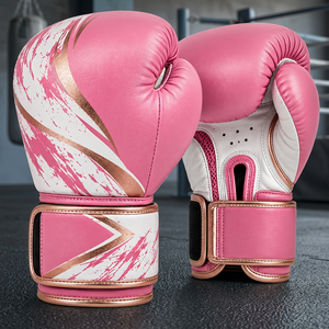 Guantes de Boxeo de Cuero para Mujer, Color Rosa y Morado, para Entrenamiento, 8oz/10oz/12oz, Fitness, Kickboxing, Logotipo Personalizado - Product Image 3