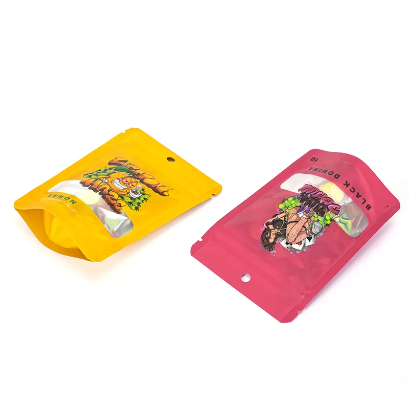 Mylar Bags Custom Printed 3.5g Laminated Tobacco Wapper Plastic Bolsas 3.5g Smell Proof Stand Up Zipper Pouch with Window
