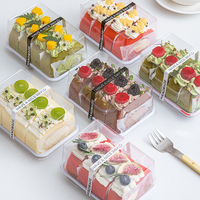 Boîte en plastique blanche pour présentation de gâteaux à base PET Boîtes à gâteaux en rouleaux suisses Conteneurs à emporter pour croissant individuel pour pain Dessert boulangerie