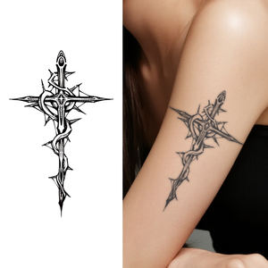 <span class=keywords><strong>Tatuaje</strong></span> Temporal <span class=keywords><strong>de</strong></span> Espada Espinosa Divina, <span class=keywords><strong>Tatuaje</strong></span> Creativo Semipermanente, Resistente al Agua, Dura 2 Semanas, <span class=keywords><strong>Tatuaje</strong></span> Herbal para Brazo - Product Image 1