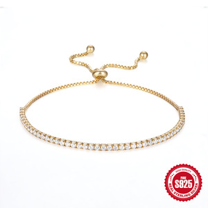 Bracelet ajustable en argent sterling 925 avec zircon, style Light Ennis, bijoux haut de gamme, accessoires transfrontaliers pour femmes - Product Image 4