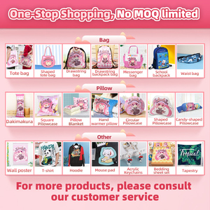 Bolsas de lona reutilizables con forma de anime de dibujos animados personalizadas, bolsas de mano con forma novedosa, venta al por mayor para compradores - Product Image 3