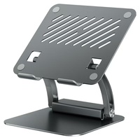 Soporte de Aluminio Giratorio de 360 Grados para Laptop, Altura y Ángulo Ajustables, Ergonómico, para Escritorio