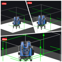 Niveau laser 2 3 5 lignes, auto-nivelant, faisceau laser vert super puissant horizontal et vertical, rotatif à 360°, batterie au lithium, 1 niveau laser