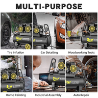 Compresseur d'air industriel électrique à piston mini portable silencieux sans huile 30L 750W 220V, personnalisation OEM
