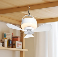 Mini ventilateur de plafond suspendu avec lumière, 5 vitesses, 3 couleurs, télécommande, crochet en S pour dortoir, lit superposé, tente, camping, chambre, moustiquaire