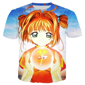 Hot Sale Anime Sakura Card Captor 3D-gedrucktes T-Shirt Mode Casual Sweatshirt als Farbe T-Shirt Cartoons Beliebte runde Nec