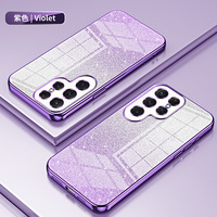 Coque de téléphone en TPU avec effet de paillettes dégradées électro-plaquées pour Samsung Galaxy S26 Ultra, protection antichoc souple