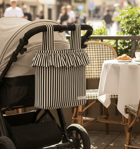 Organisateur de couches pour bébé de haute qualité avec rayures noires personnalisées, sac de rangement pour couches premium pour maman, sac de poussette - Product Image 4
