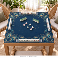 Tapis de Mahjong Yugaland en caoutchouc, résistant à la saleté, inodore, antidérapant, lavable, 800*800mm, 3mm, pour salle de jeux ou bureau