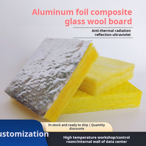 Moderne 48kg/m3 Glaswolle Woll rolle Isolier decke 25mm 50mm Feuerfester <span class=keywords><strong>ISO</strong></span>-zertifizierter Aluminium folien schaum Kunststoff-Bester Preis - Product Image 2