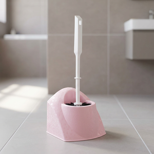 Afossa <b>Square</b> Plastic Toilet Brush <b>Set</b> Holder Eco-Friendly Durable Bristle Waterproof Compact Design Easy Storage Stylish Modern - Product Image 4