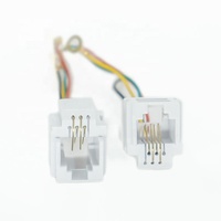 Prise téléphonique 623K à 4 fils avec câble de 45mm 6P4C boîtier de prise modulaire pré-câblé pour système de sécurité de système téléphonique de carte PCB