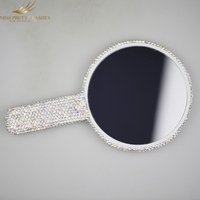Miroir à cils rouges carré ou en forme de coeur avec miroir de maquillage en diamant pour extension de cils miroir Saint Valentin
