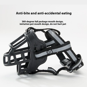 Cesta de jaula antimordeduras antiladridos <span class=keywords><strong>para</strong></span> comer, <span class=keywords><strong>bozal</strong></span> de perro transpirable reflectante mediano pequeño y grande <span class=keywords><strong>para</strong></span> <span class=keywords><strong>perros</strong></span> - Product Image 3