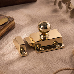DOOROOM H59 Solid Brass PVD Brushed <strong>Gold</strong> Cupboard <strong>Door</strong> Latch for Kitchen Storage Cabinet 45x45mm - Product Image 1