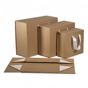 Boîte cadeau rigide pliable personnalisée, structure enveloppe, emballage en carton avec poignée en ruban pour utilisation en vente au détail - Product Image 5