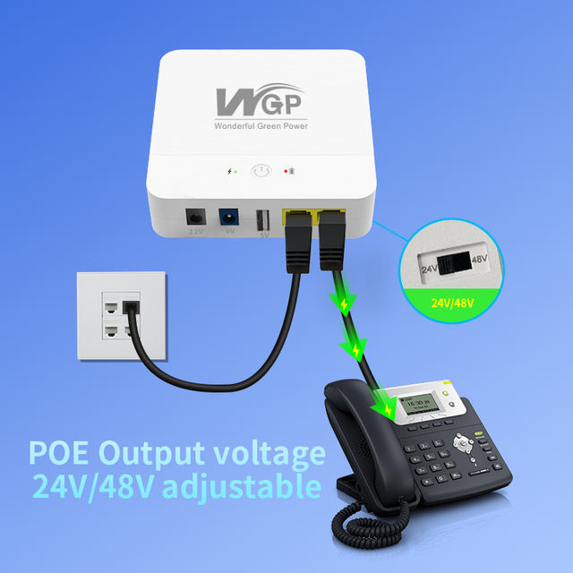 WGP Manufacturer 30W Smallest Mini Ups 12v Poe 48v WGP Battery Backup Mini Ups for Security Camera Wifi Router